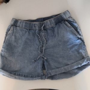 denim draw string short